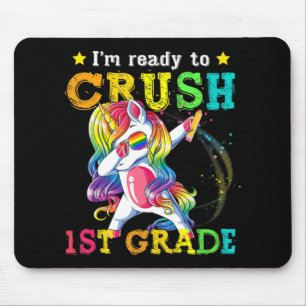 Back to School 1st Grade Dabbing Unicorn Girls Gi Muismat