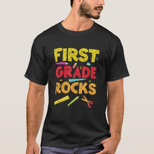 Back To School 1st Grade Rocks Student Teacher Tea T-shirt (Voorkant)