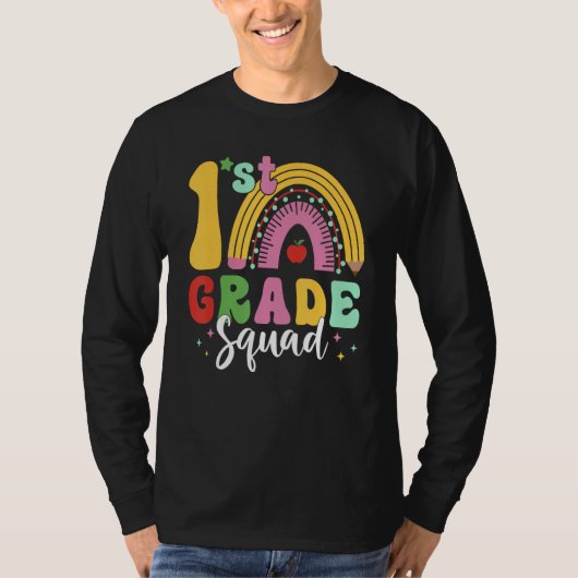 Back To School 1st Grade Squad Team Girls Boys Tea T-shirt (Voorkant)