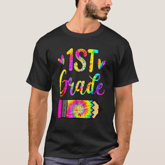 Back To School  1St Grade Teacher Tie Dye T-shirt (Voorkant)