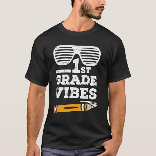 Back To School 1st Grade Vibes  First Day Teacher  T-shirt (Voorkant)
