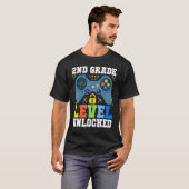 Back To School 2nd Grade Level Unlocked Gamer Boy T-shirt (Voorkant volledig)