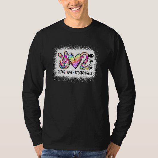 Back To School 2nd Grade Peace Love Team 2nd Grade T-shirt (Voorkant)