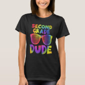 Back To School 2nd Second Grade Dude Tie Dye Sungl T-shirt (Voorkant)