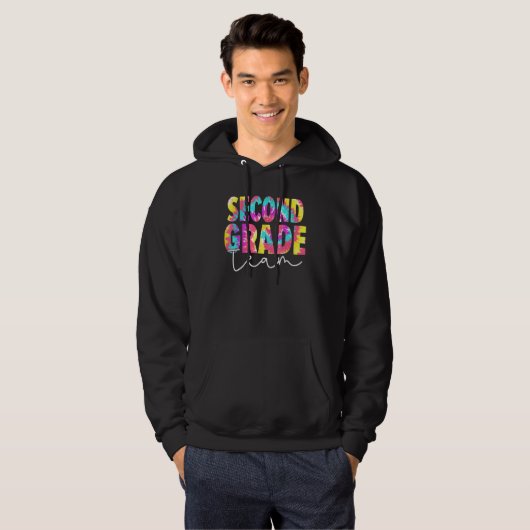 Back To School 2nd Second Grade Team Tie Dye Teach Hoodie (Voorkant volledig)
