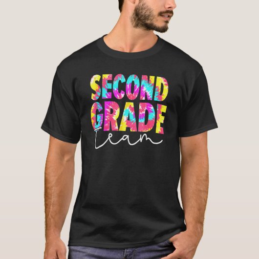 Back To School 2nd Second Grade Team Tie Dye Teach T-shirt (Voorkant)