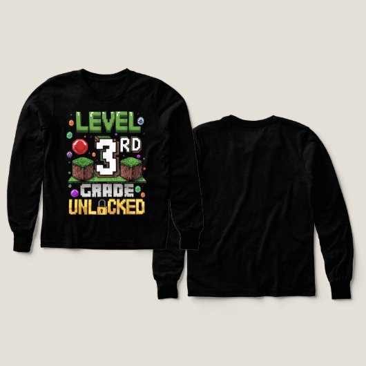 Back to School 3rd Grade Boys Gamer  (Voorkant /achterkant)