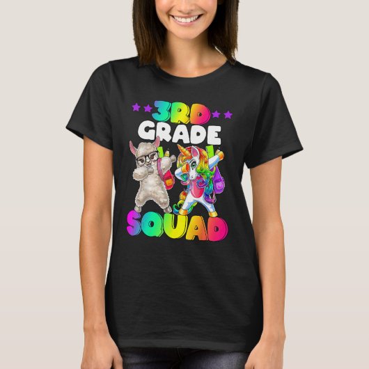 Back To School 3rd Grade Squad Dabbing Unicorn She T-shirt (Voorkant)
