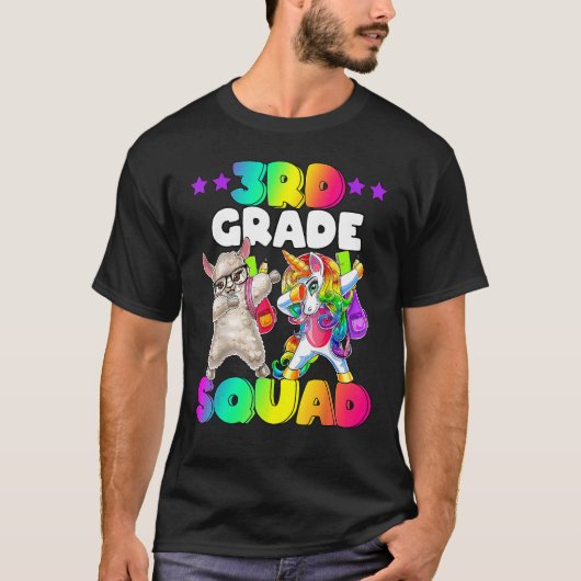 Back To School 3rd Grade Squad Dabbing Unicorn She T-shirt (Voorkant)
