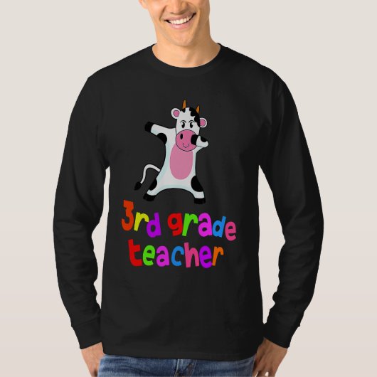Back to School  3rd Grade Teacher Dabbing Cow Dab T-shirt (Voorkant)