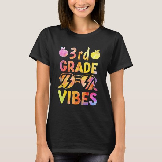 Back to School 3rd Grade Vibes Tie Dye Teacher Kid T-shirt (Voorkant)