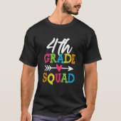 Back To School 4th Grade Squad Fourth Teacher Stud T-shirt (Voorkant)