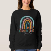 Back To School 4th Grade Teacher Rainbow Boho Trui (Voorkant)