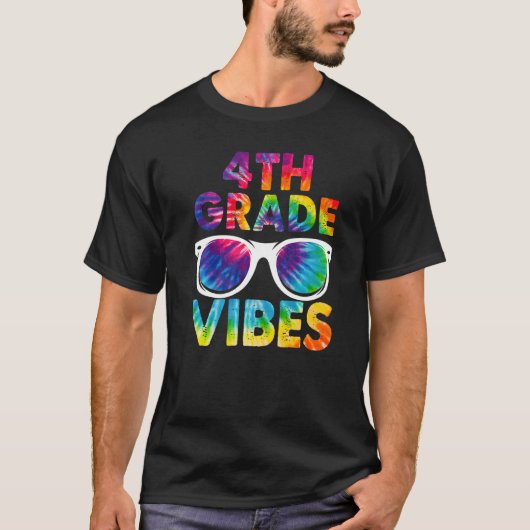Back To School 4th Grade Vibes Tie Dye Fourth Grad T-shirt (Voorkant)