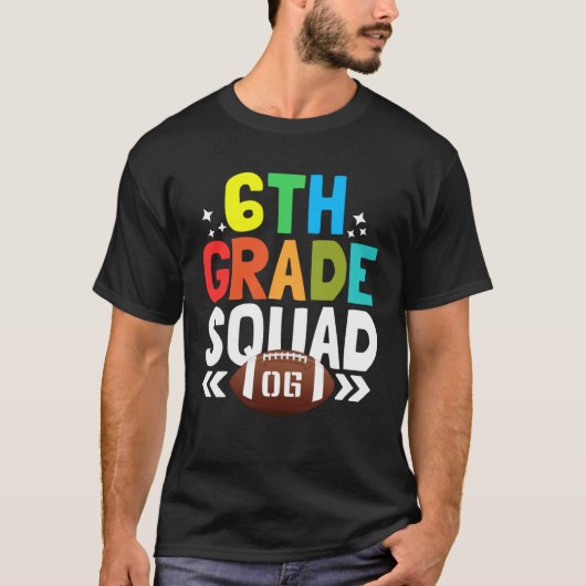 Back to School 6th Grade squad Football Kids T-shirt (Voorkant)