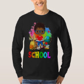 Back To School Afro Boy & Backpack 1st Day Of Scho T-shirt (Voorkant)