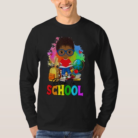 Back To School Afro Boy & Backpack 1st Day Of Scho T-shirt (Voorkant)