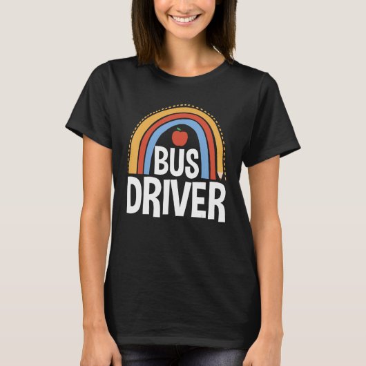 Back To School Appreciation Boho Rainbow Bus Drive T-shirt (Voorkant)