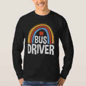 Back To School Appreciation Boho Rainbow Bus Drive T-shirt (Voorkant)
