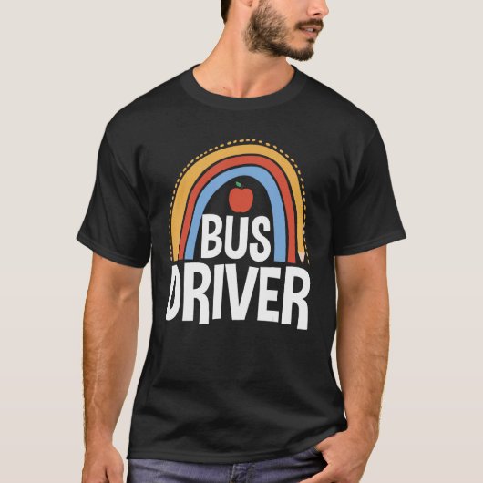 Back To School Appreciation Boho Rainbow Bus Drive T-shirt (Voorkant)