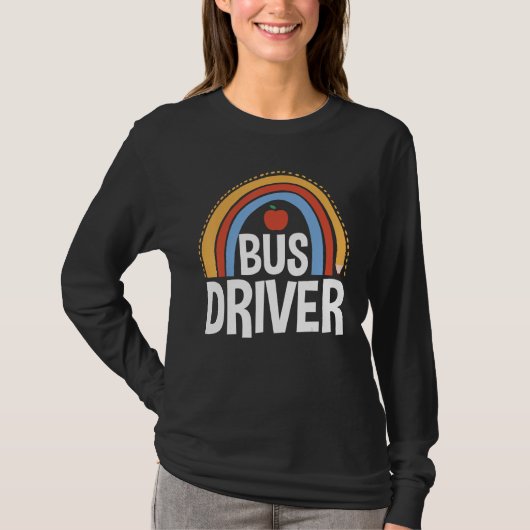 Back To School Appreciation Boho Rainbow Bus Drive T-shirt (Voorkant)