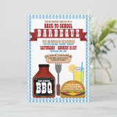 Back to School Barbeque Party Kaart (Staand voorkant)