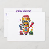 Back to School Bash – Looking Sharp Invitation Kaart (Voorkant / Achterkant)