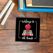 Back-to-School Boeken Apple Square Zwarte Button