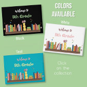 Back-to-School boeken op plank Zwarte Button