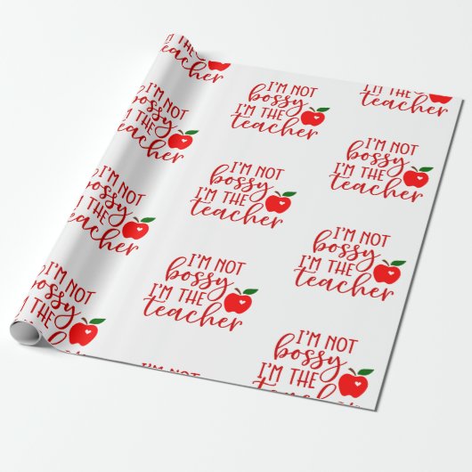 back to school bossy teacher cadeaupapier (Uitgerold)