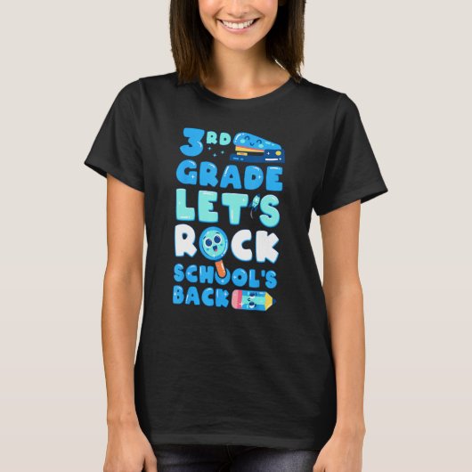 Back To School, Boy 3rd Grade, First Day of School T-shirt (Voorkant)