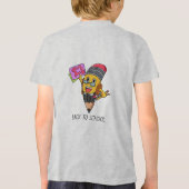 Back to School Cartoon Pencil Character Design Tri-Blend Shirt (Achterkant)