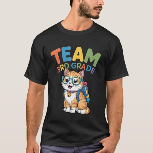 Back To School Cat Tees Team 3rd Grade Boys Girls (Voorkant)
