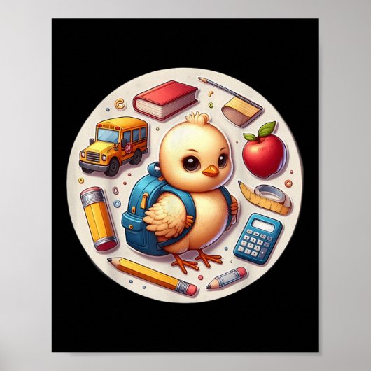 Back To School Chick Boys Girls Student Kids Lover Poster (Voorkant)