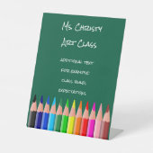 Back to School Colored Pencils Reclamebord Met Voetstuk (Voorkant)
