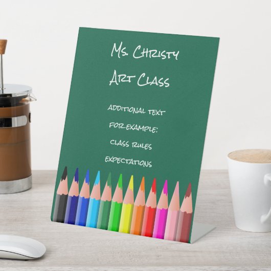 Back to School Colored Pencils Reclamebord Met Voetstuk (Insitu)