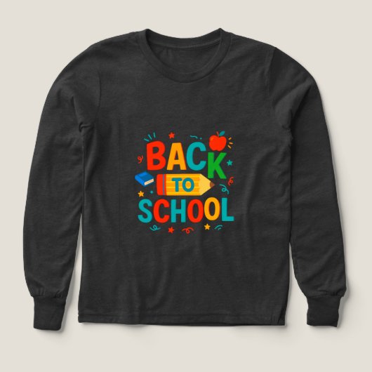 Back to School" Colorful Pencil & Apple Graphic (Voorkant)