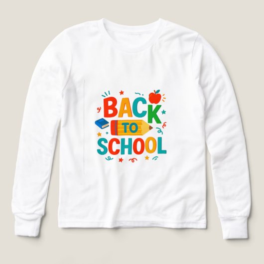 Back to School" Colorful Pencil & Apple Graphic (Voorkant)