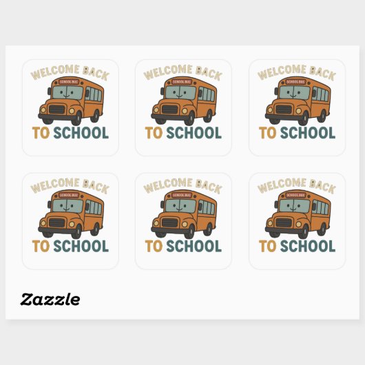 Back to School – Cute and Funny School Vierkante Sticker (Vel)
