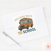 Back to School – Cute and Funny School Vierkante Sticker (Envelop)