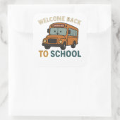 Back to School – Cute and Funny School Vierkante Sticker (Tas)