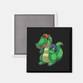 Back To School Cute Crocodile Funny Croc Backpack  Magneet (Voorkant / Achterkant)