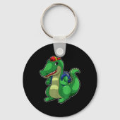 Back To School Cute Crocodile Funny Croc Backpack Sleutelhanger (Voorkant)