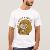 Back to school - cute owl - hoo needs a pencil t-shirt (Voorkant)