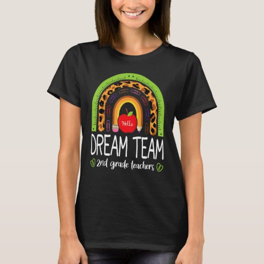 Back To School Dream Team 2nd Grade Teachers Rainb T-shirt (Voorkant)