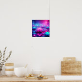 Back to School Dreamlike Neon Lotus Glow Poster (Keuken)