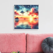 Back to School Dreamy Ocean Coral Glow Canvas Afdruk (Insitu (Woonkamer))