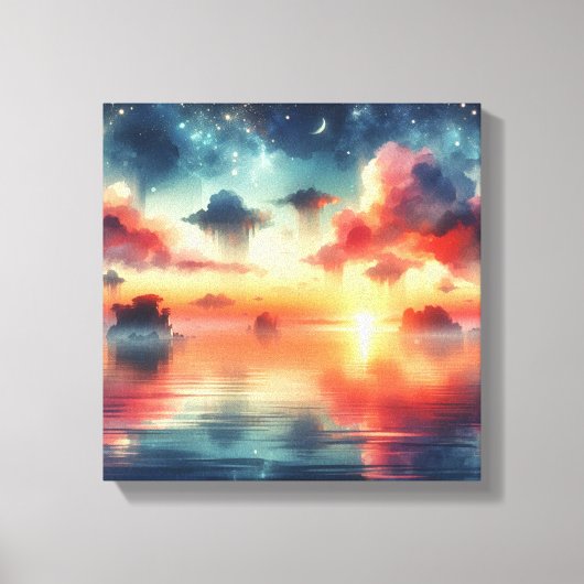 Back to School Dreamy Ocean Coral Glow Canvas Afdruk (Voorkant)