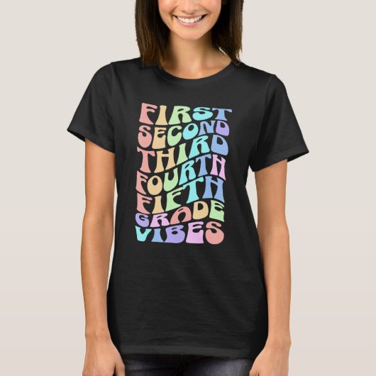 Back To School Elementary Teacher Vibes First Day T-shirt (Voorkant)