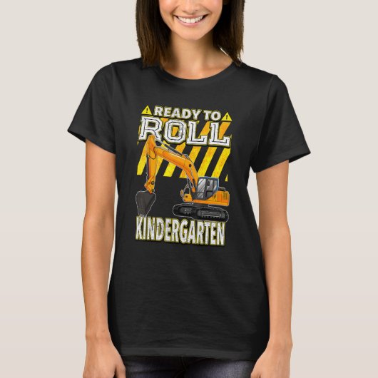 Back To School Excavator Ready To Roll Kindergart T-shirt (Voorkant)